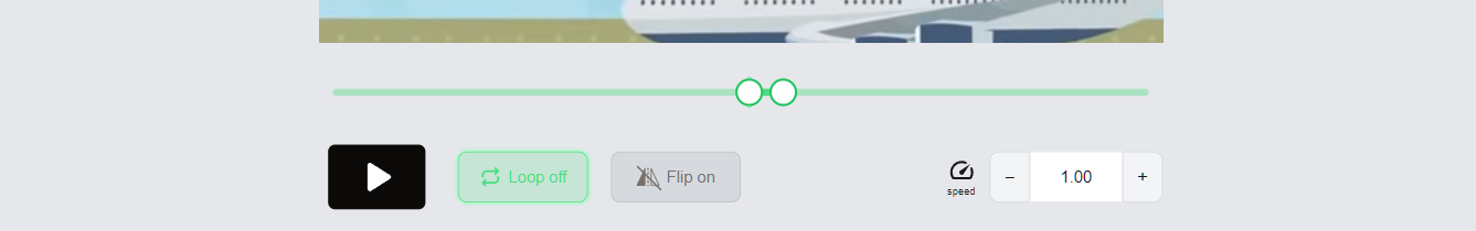 Drag the slider handles to set A and B points, then press Play